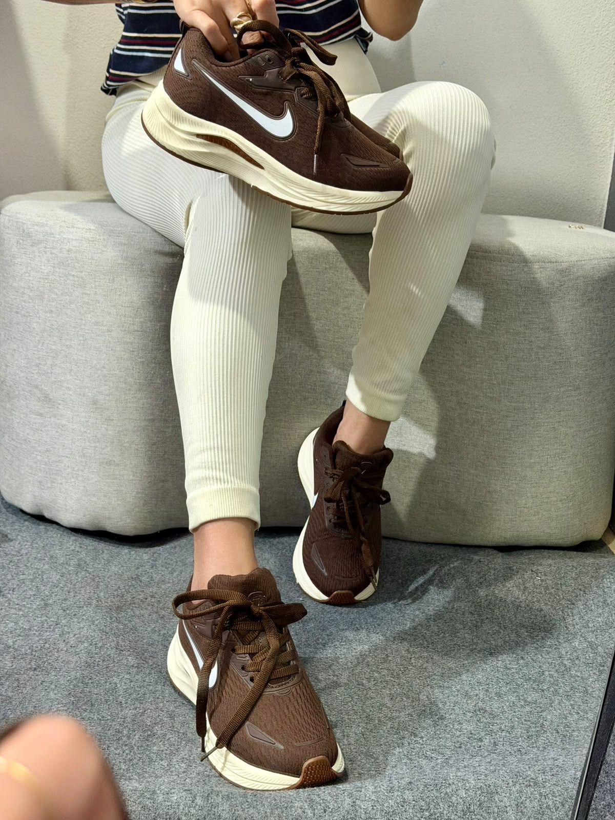 Tênis Esportivo Fit Marrom Unissex – Conforto e Estilo para o Dia a Dia - Imagem 4